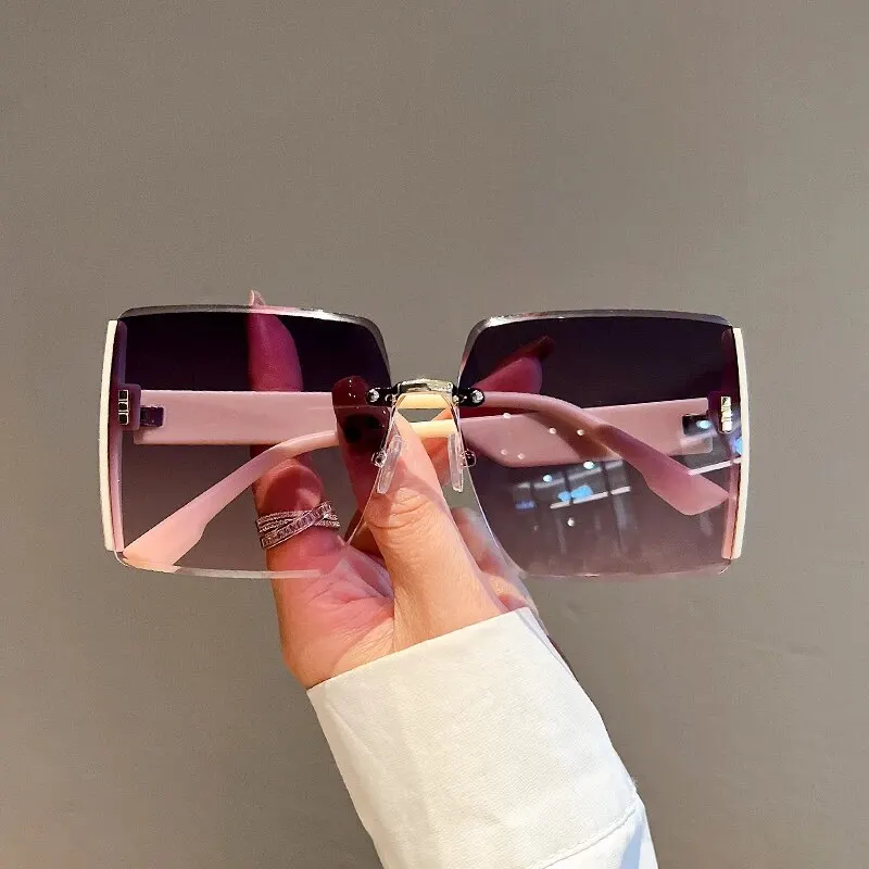 Men'S Fashion Luxury Brands - New Square Frameless Retro Sunglasses for