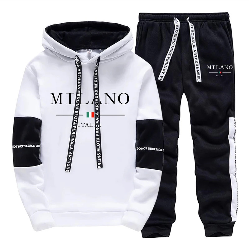 Men'S Fashion Outfits 2026 - Men's Set/Hoodie/Pants Italy Trendy Hoodie Sportswear