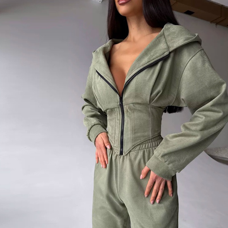 Mens Fashion Zip Up Hoodies - 2026 Autumn New Suede Short Hoodie