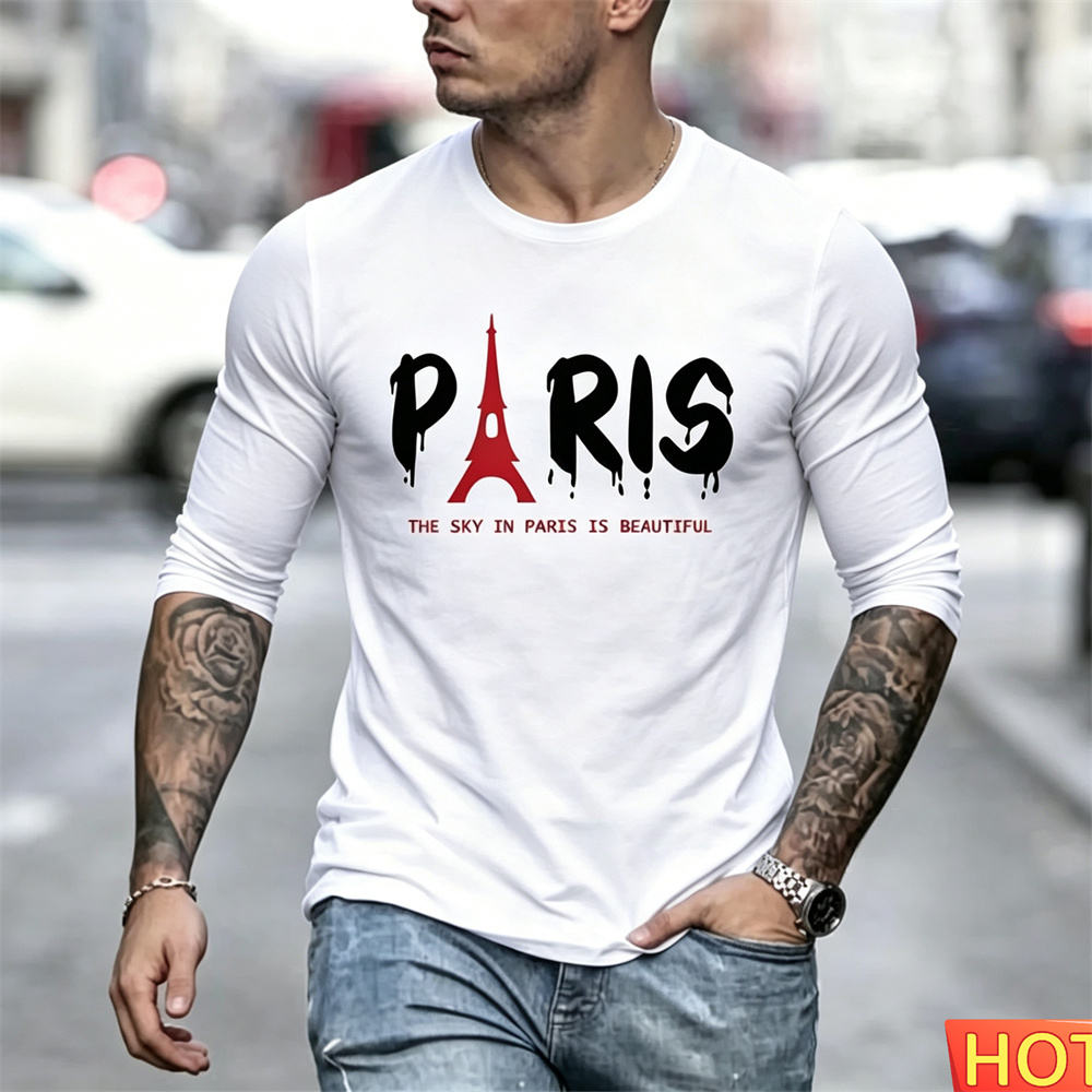 Men'S Fashion Y2K - Autumn Men's Long Sleeved T-shirt Cotton