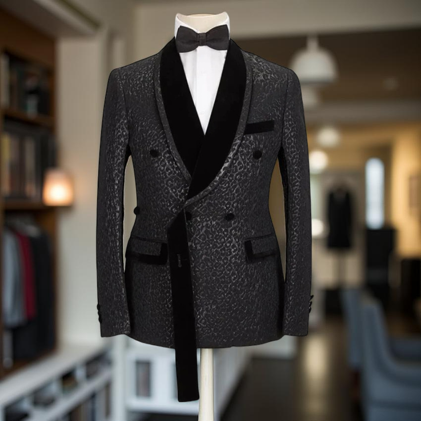 Slim Fit Blazer Men - Floral Double Breasted Men Suits 2