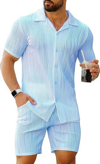 Men's 2 Piece Outfits Short Sl - Mens Fashion Casual Outfits ulasan dan harga