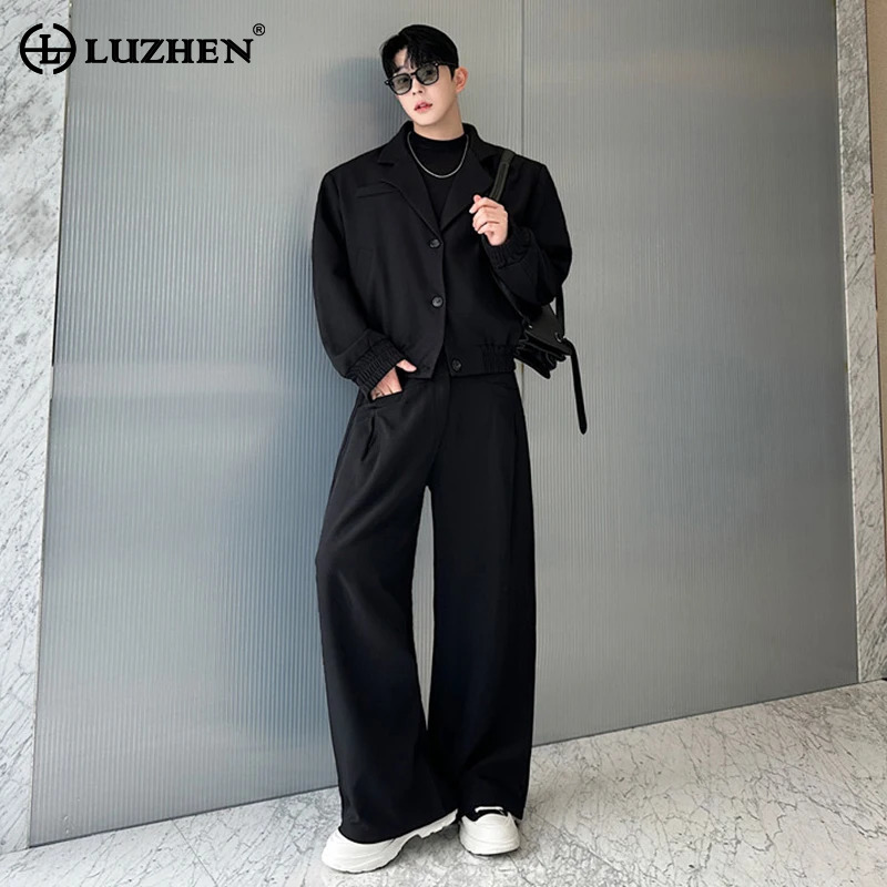 LUZHEN Spring Blazer Neck Casu - Men'S Fashion Zipper Jacket ulasan dan harga