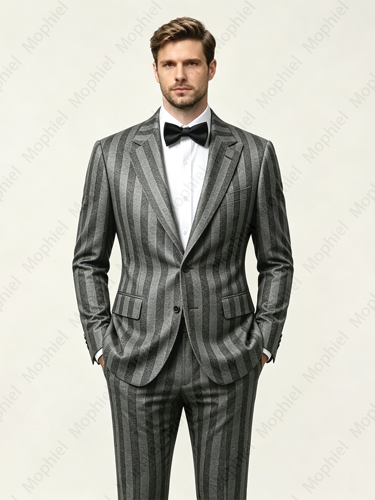 Black and Gray Men's Suits Not - Slim Fit Blazer Men ulasan dan harga