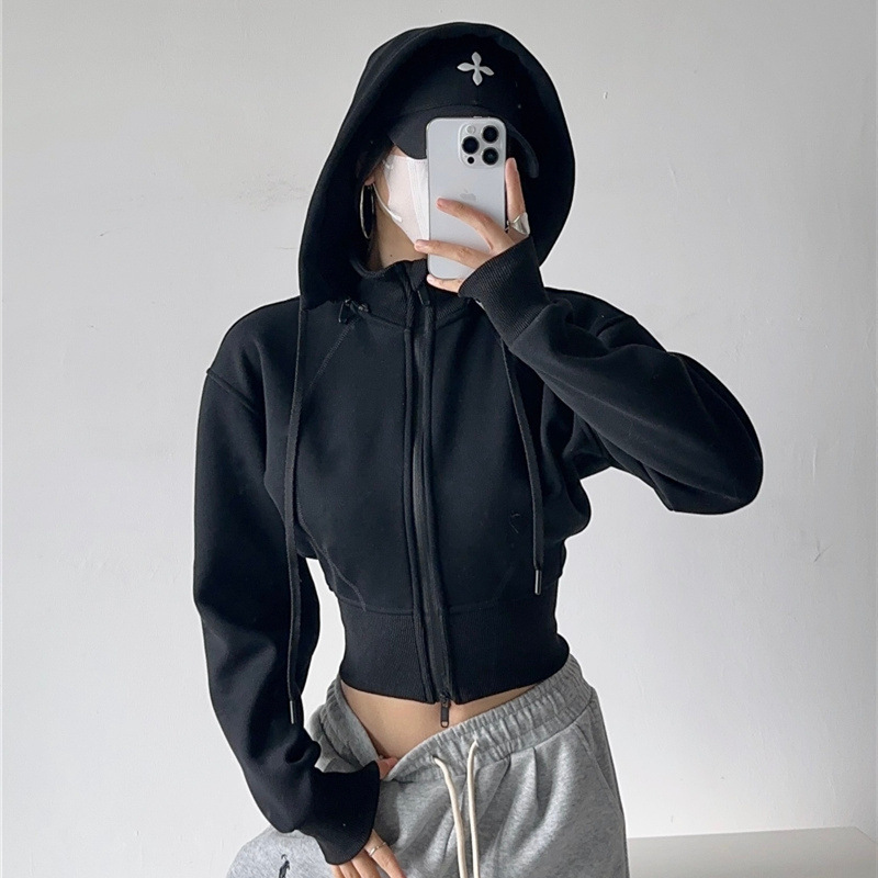 Women Crop Hoodie Sweatshirts  - Mens Fashion Zip Up Hoodies ulasan dan harga
