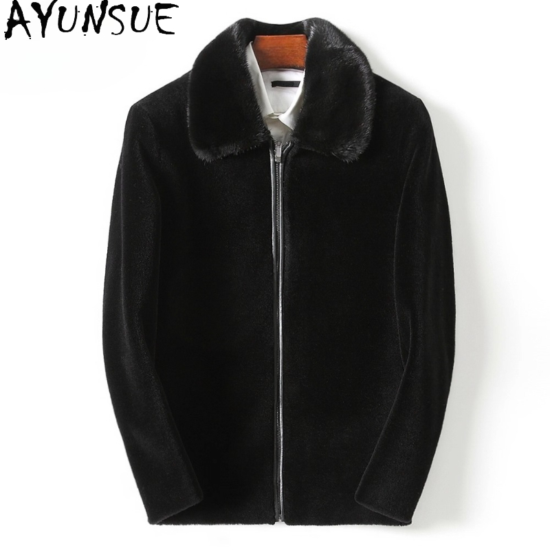 AYUNSUE Casual 100% Wool Coats - Men'S Fashion Zipper Jacket ulasan dan harga