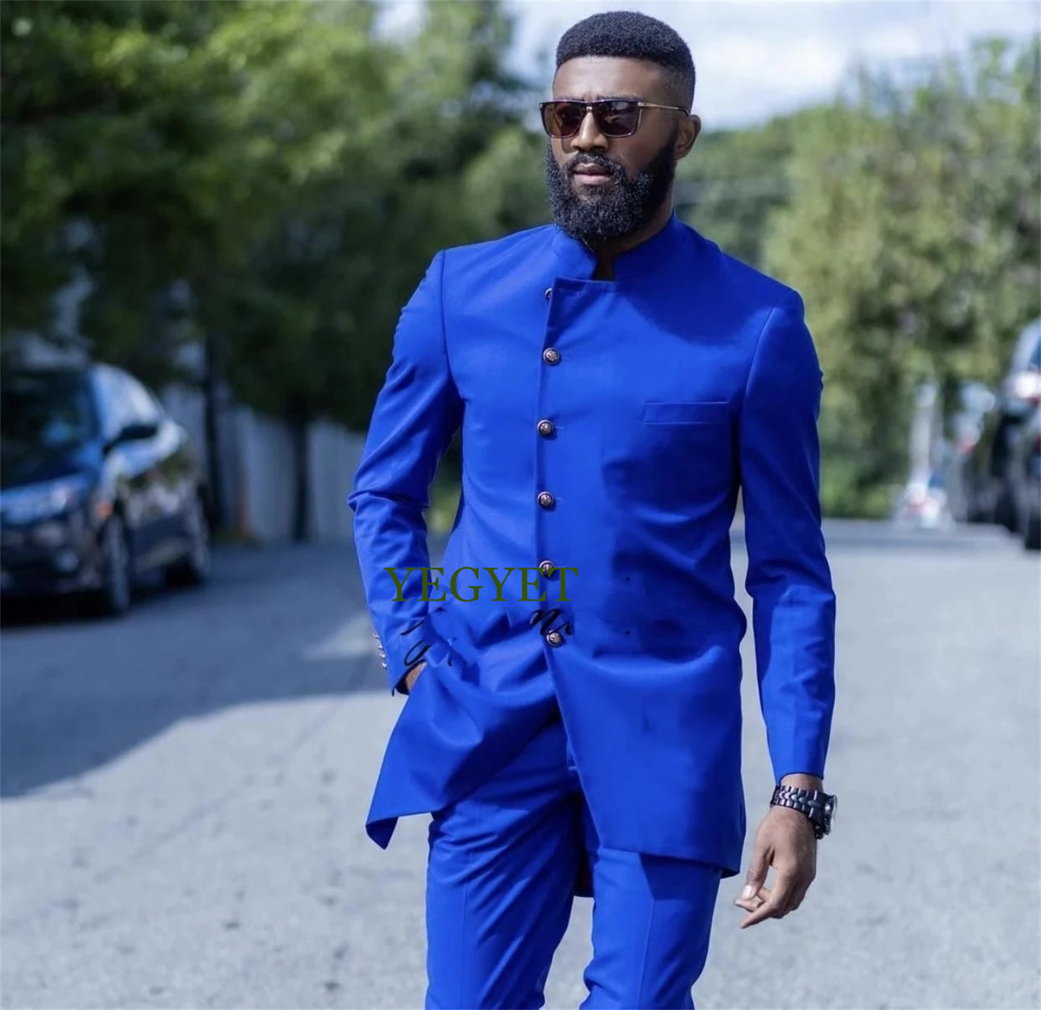 Customized Royal Blue Slim Fit - Slim Fit Blazer Men ulasan dan harga