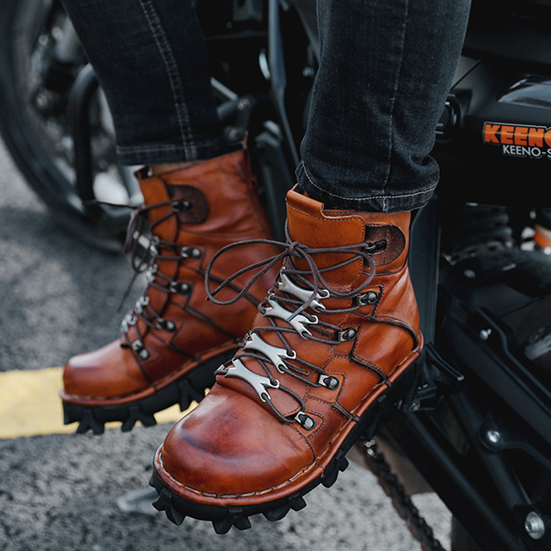 Fashion Men's Cowhide Genuine  - Men'S Fashion Hiking Boots ulasan dan harga