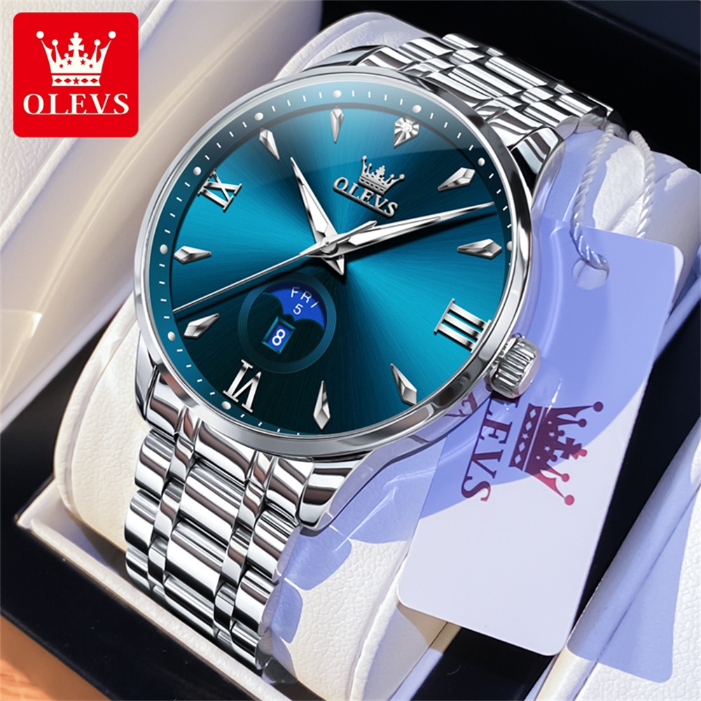 OLEVS Moon Phase men's watches - Men'S Fashion Luxury Brands ulasan dan harga