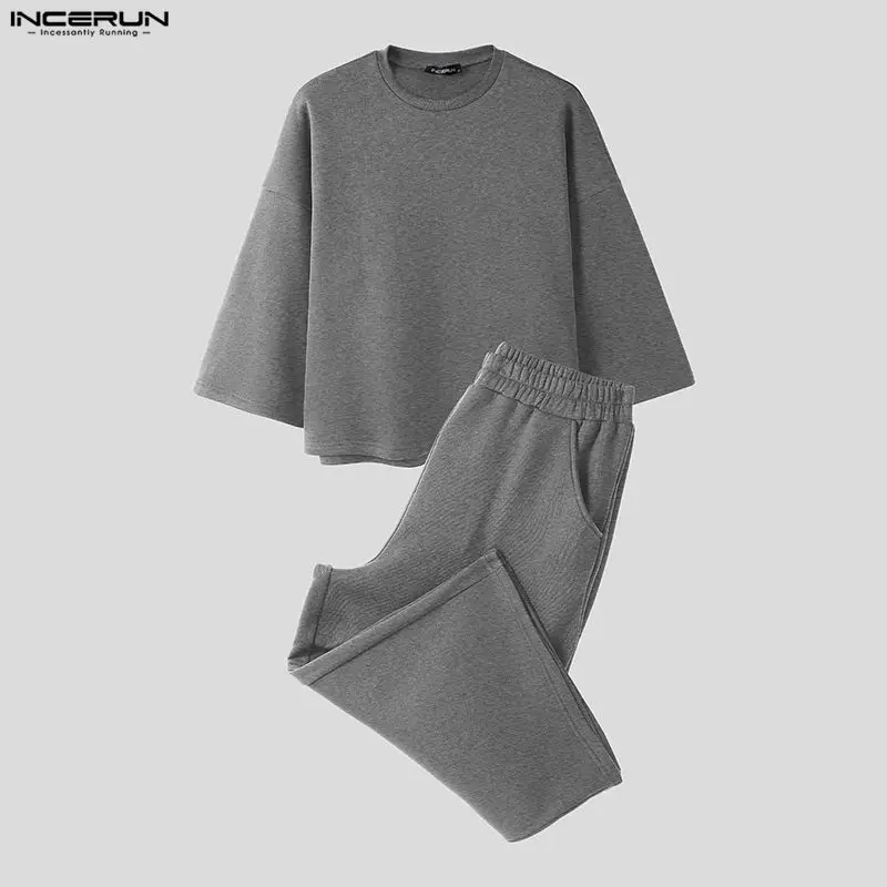 INCERUN Men Sets Solid Color B - Men'S Fashion Tips ulasan dan harga