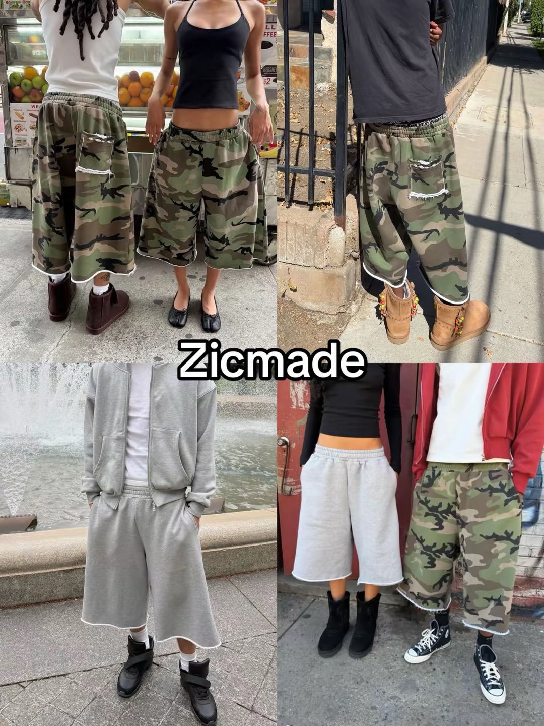 Harajuku Hip Hop Camo Shorts C - Mens Fashion Camo Pants ulasan dan harga