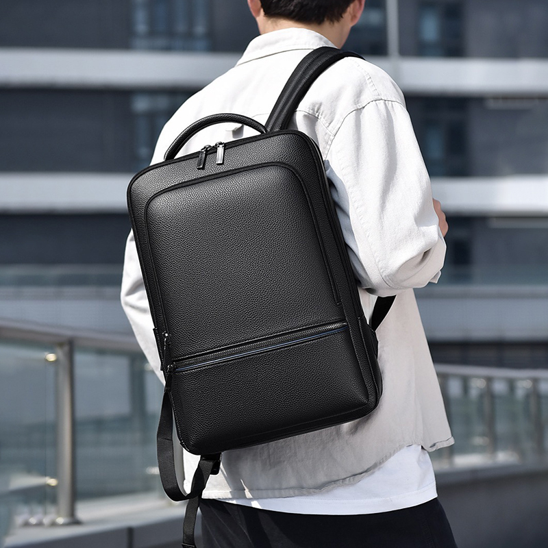 PU Leather Men's Backpack USB  - Mens Fashion Blog ulasan dan harga