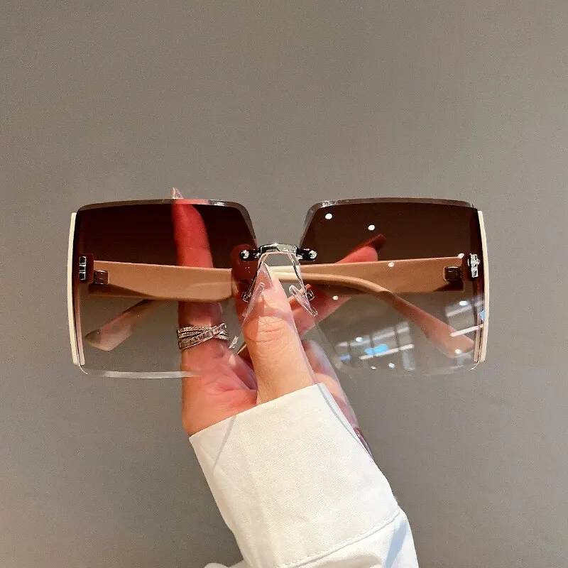 New Square Frameless Retro Sun - Men'S Fashion Luxury Brands ulasan dan harga