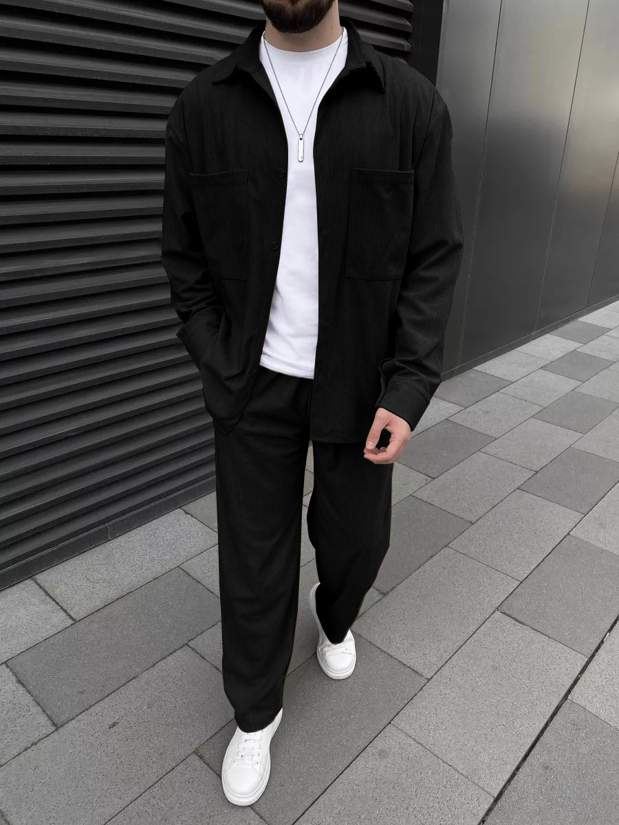 Men's Corduroy Two-Piece Outfi - Quality Men'S Fashion ulasan dan harga