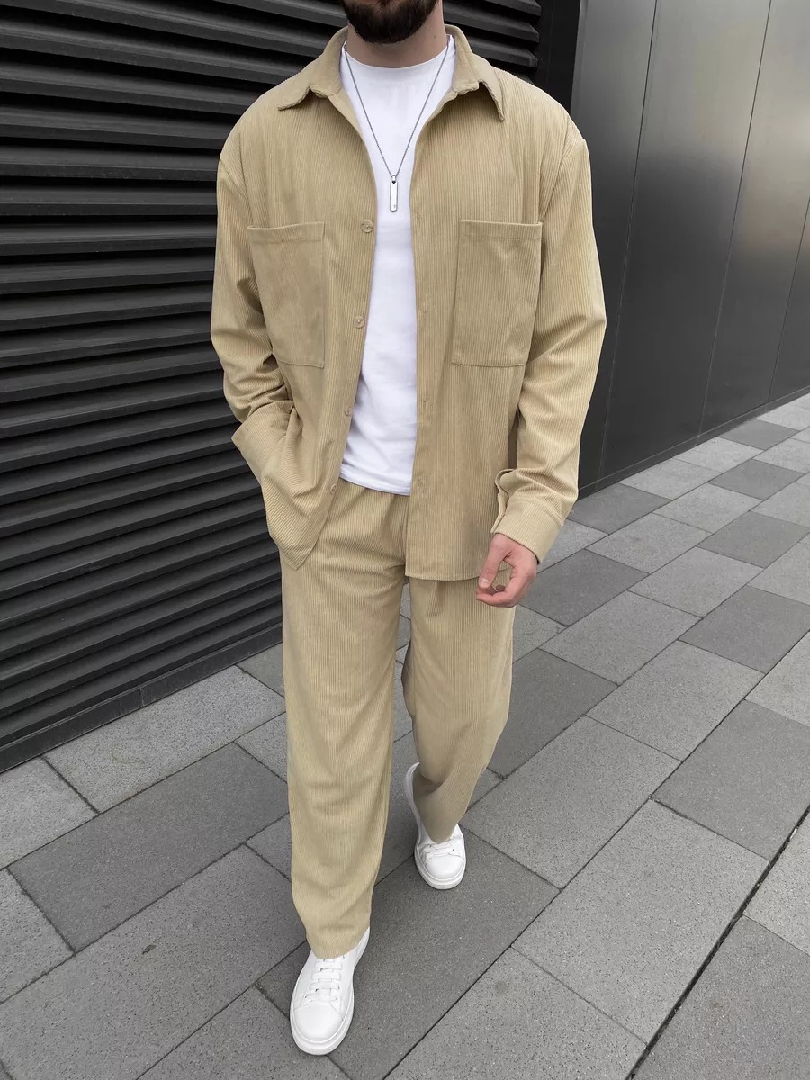Men's Corduroy Two-Piece Outfi - Quality Men'S Fashion ulasan dan harga