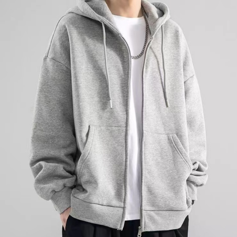 Fashion Casual Black Gray Blue - Mens Fashion Zip Up Hoodies ulasan dan harga