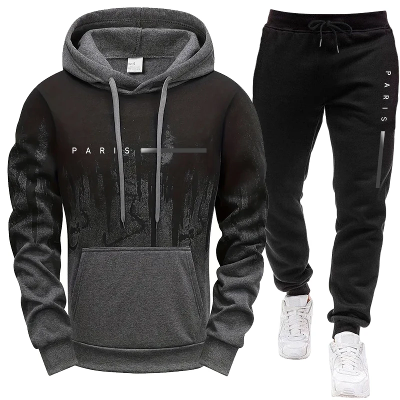 Men's Set/Hoodie/Pants Paris N - Mens Fashion Casual Outfits ulasan dan harga
