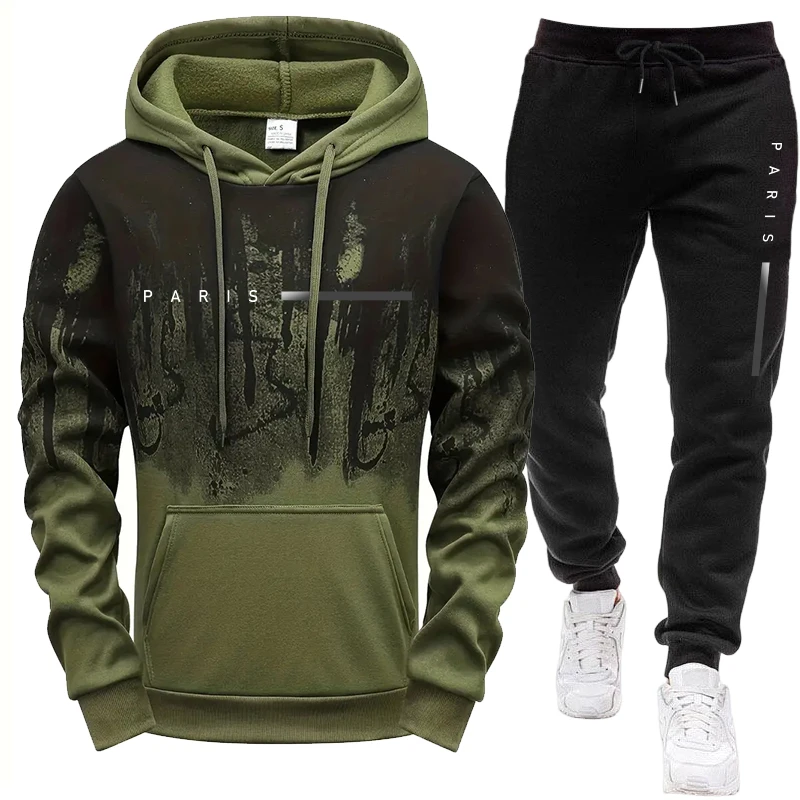 Men's Set/Hoodie/Pants Paris N - Mens Fashion Casual Outfits ulasan dan harga