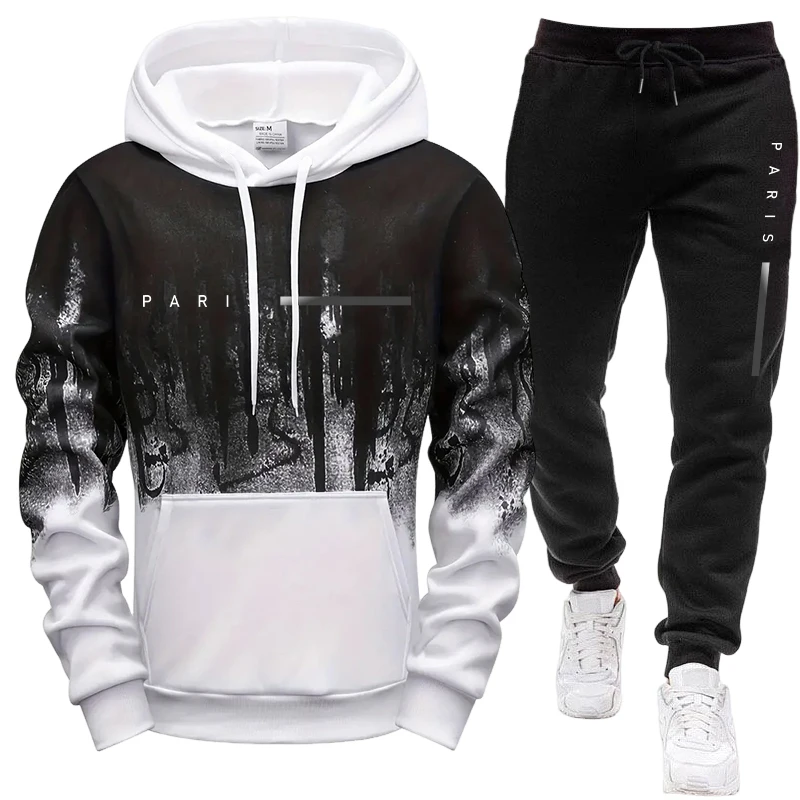 Men's Set/Hoodie/Pants Paris N - Mens Fashion Casual Outfits ulasan dan harga