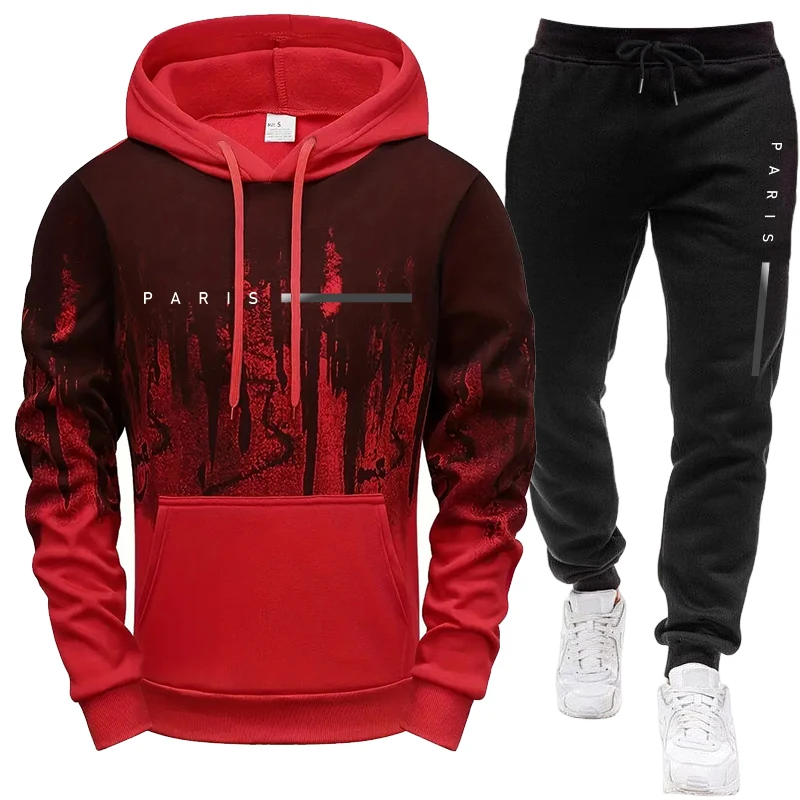 Men's Set/Hoodie/Pants Paris N - Mens Fashion Casual Outfits ulasan dan harga