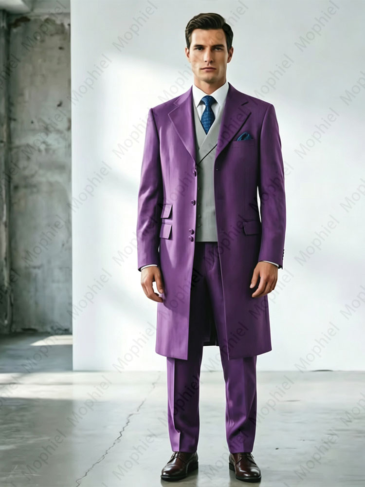 High Quality Long Men's Suits  - Slim Fit Blazer Men ulasan dan harga