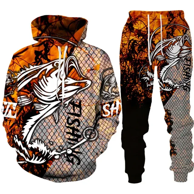 Novelty 3D Fish Printed Men Wo - Mens Fashion Camo Pants ulasan dan harga