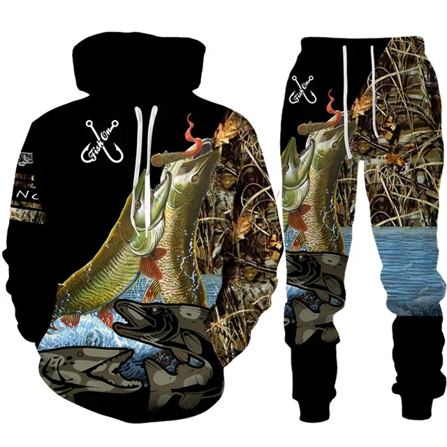 Novelty 3D Fish Printed Men Wo - Mens Fashion Camo Pants ulasan dan harga