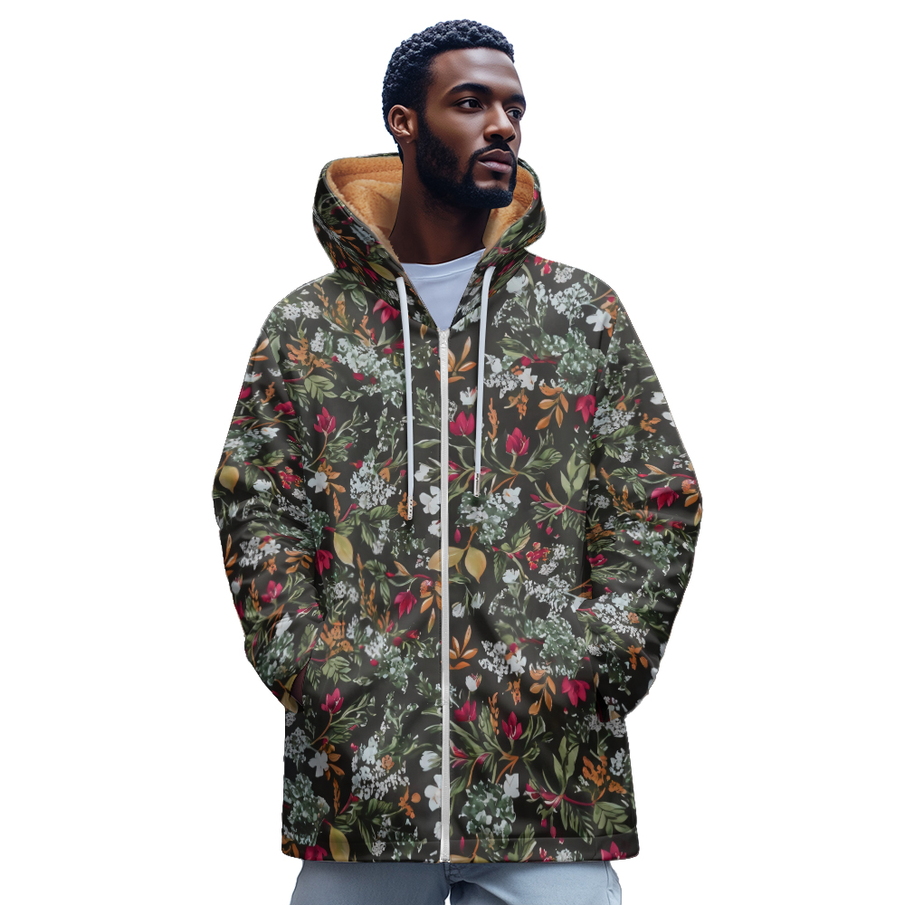 Luxury Flower 3D Printed Patte - Mens Fashion Zip Up Hoodies ulasan dan harga