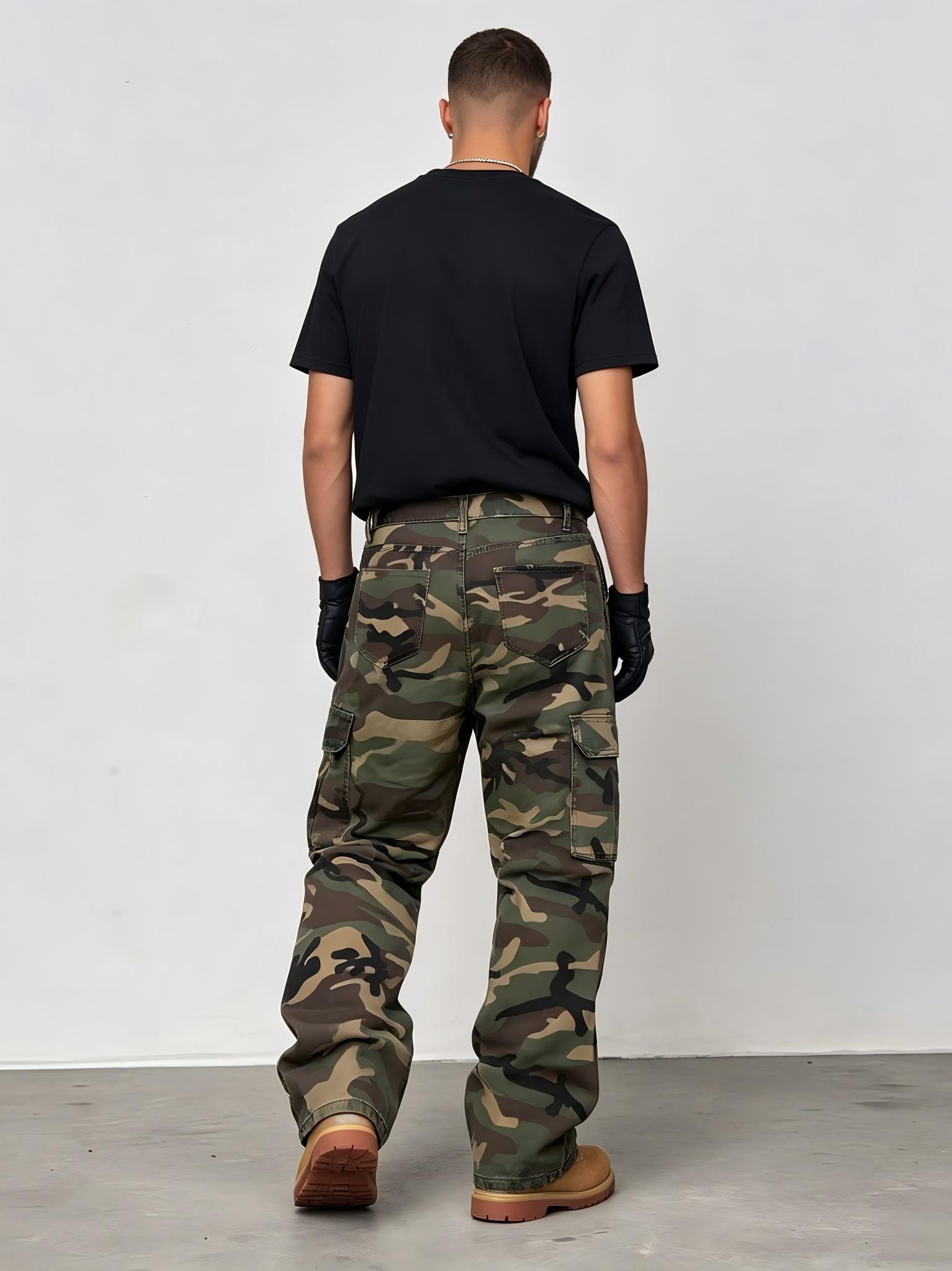 【HME】Men's jeans | Men Wide Fl - Mens Fashion Camo Pants ulasan dan harga