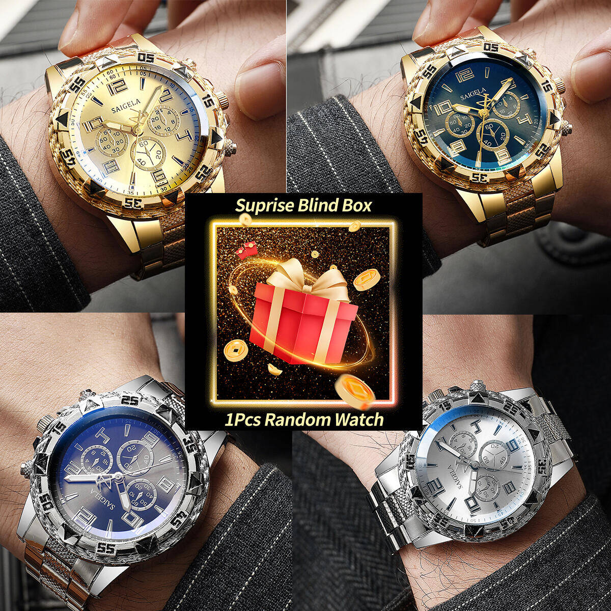 1PC Surprise Mystery Watch Bli - Mens Fashion Watch ulasan dan harga