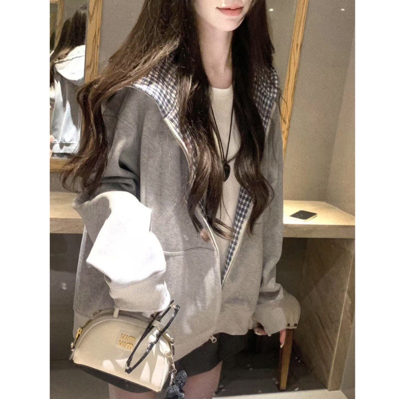 2026 Autumn New Plaid Lining S - Mens Fashion Zip Up Hoodies ulasan dan harga