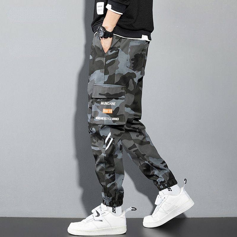 Orange Cargo Pants Men Hip Hop - Mens Fashion Camo Pants ulasan dan harga